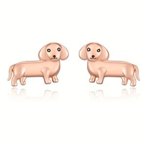 Rose Gold The Dog Series Little Dog Stud Earrings